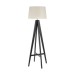 Picture of Searchlight 1 Light Floor Lamp In Dark Wood With Cream Linen Shade 