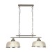 Picture of Searchlight Bistro II Two Light Ceiling Bar In Satin Silver With Glass Shades 