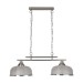 Picture of Searchlight Bistro II Two Light Ceiling Bar In Satin Silver With Glass Shades 
