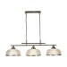 Picture of Searchlight Bistro II Three Light Bar Ceiling In Antique Brass With Glass Shades 