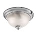 Picture of Searchlight 2 Light Flush Ceiling With Ribbed Glass In Satin Silver 