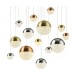 Picture of Searchlight Planets 14Lt Pendant With Chrome, Satin Brass And Copper Caps Crystal Sand 