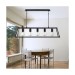 Picture of Searchlight Voyager 5 Light Ceiling Bar Pendant In Matt Black With Clear Glass 