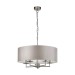 Picture of Searchlight Knightsbridge 5Lt Satin Silver Pendant With Faux Silk Shade 