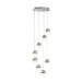Picture of Searchlight Marbles Eight Light Cluster Ceiling Pendant In Chrome With Crushed Ice Glass 