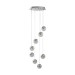Picture of Searchlight Marbles Eight Light Cluster Ceiling Pendant In Chrome With Crushed Ice Glass 