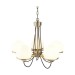 Picture of Searchlight Sphere Five Light Ceiling Pendant In Antique Brass With Glass Shades 