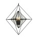 Picture of Searchlight Diamond 3Lt Pendant Black With Clear Glass 