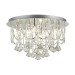 Picture of Searchlight Mela Six Light Semi Flush Ceiling In Chrome With Crystal Glass Droplets 