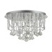 Picture of Searchlight Mela Six Light Semi Flush Ceiling In Chrome With Crystal Glass Droplets 