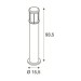 Picture of SLV Post Light OTOS GLAS E27 TC-TSE IP43 15W 230V 93.5x15.5cm Anthracite Aluminium 