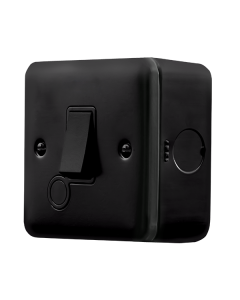 Click MetalClad Pro Matt Black 20A Double Pole Plate Switch With Optional Flex Outlet