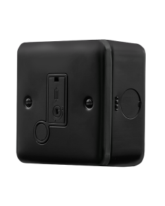 Click MetalClad Pro Matt Black 13A Fused Connection Unit With Optional Flex Outlet