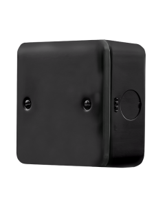 Click MetalClad Pro Matt Black 1 Gang Blank Plate