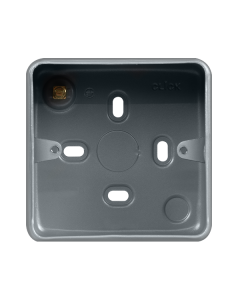Click MetalClad Pro Grey 1 Gang 40mm Deep Mounting Box (No Knockouts)