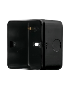 Click MetalClad Pro Matt Black 1 Gang 40mm Deep Mounting Box (No Knockouts)