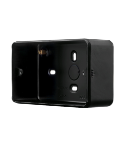 Click MetalClad Pro Matt Black 2 Gang 50mm Deep Mounting Box (No Knockouts)
