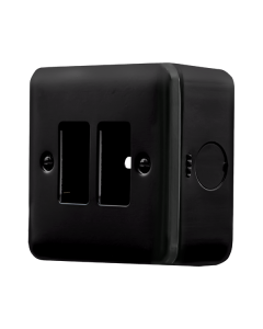Click MetalClad Pro Matt Black 2 Gang GridPro Frontplate
