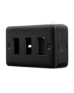 Click MetalClad Pro Matt Black 3 Gang GridPro Frontplate