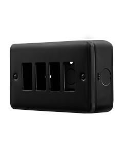 Click MetalClad Pro Matt Black 4 Gang GridPro Frontplate
