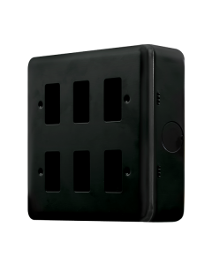 Click MetalClad Pro Matt Black 6 Gang GridPro Frontplate