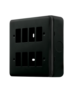 Click MetalClad Pro Matt Black 8 Gang GridPro Frontplate