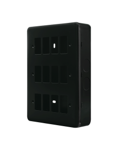 Click MetalClad Pro Matt Black 12 Gang GridPro Frontplate