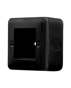 Click MetalClad Pro Matt Black 1 Gang New Media™ Unfurnished Plate - 2 Apertures
