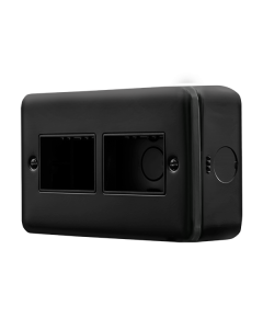 Click MetalClad Pro Matt Black 2 Gang MiniGrid® Unfurnished Plate - 2 x 3 Apertures