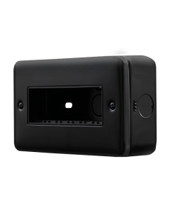 Click MetalClad Pro Matt Black 2 Gang MiniGrid® Unfurnished Plate - 6 In-Line Apertures