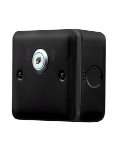 Click MetalClad Pro Matt Black 20A Double Pole 1 Gang Plate Key Lockable Switch