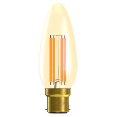 BELL 60807 LED Vintage Amber Candle BC/B22 Lamp Non-Dimmable 3.3W 365lm 240V 2200K