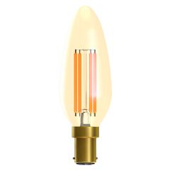 BELL 60808 LED Vintage Amber Candle SBC/B15 Lamp Non-Dimmable 3.3W 365lm 240V 2200K