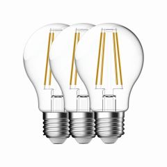 Nordlux 2270012700 Smart LED E27 Pk=3 Lamp A60 Globe Clear 360Deg Beam 6.5W 806lm 2200-6500K