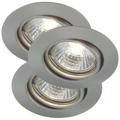 Nordlux 54540132 Triton 3 Built In Kit GU10 IP23 Downlight 3x35W 7.5cm Brushed Steel
