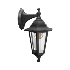 Kosnic DAR-BLK Darwin bottom arm wall lantern E27 black