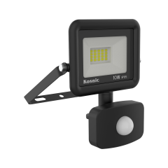 Kosnic RHI10-W40/S Rhine LED Flood Light 10W 4000K Black, PIR ON/OFF