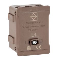 Lewden DT1005BR Distribution 5 Way Terminal 100A Brown