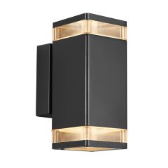 Nordlux 45331003 Elm Double GU10 IP44 Wall Light 2x20W 23.4x9x13cm Black