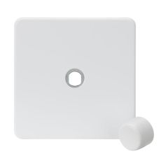 Knightsbridge SF1DIMMW 1G Dimmer Plate with Matching Metal Dimmer Cap -Matt White