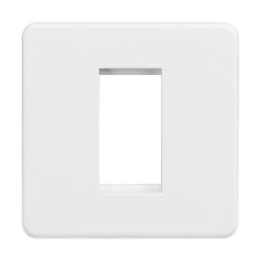 Knightsbridge SF1GMW Screwless 1G Modular Faceplate - Matt White