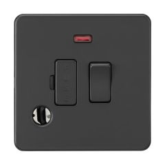 Knightsbridge SF6300FAT 13A Switched Fused Spur with Neon and Flex Outlet - Anthracite