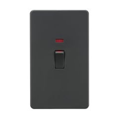 Knightsbridge SF82MNAT 45A DP Switch with Neon (2G size) - Anthracite