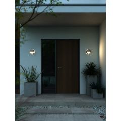 Nordlux 2218261003 Oliver Round LED IP54 Wall Light 2700K 600lm 19.5x19.5x19.5cm Black