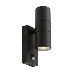 Ansell AACERO/WL/BLK/PIR Acero Bi-Directional Wall Light GU10 Black PIR 162x92mm