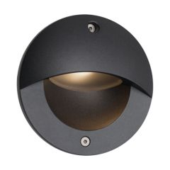 Ansell Parona 3W Circular LED Wall Light 4000K IP65 Graphite