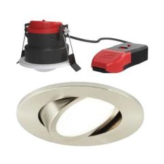 Ansell Prism Pro Gimbal Fire Rated CCT Dual Wattage Downlight Satin Chrome