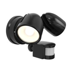 Ansell AZEKER/BL/PIR Zeker Twin LED CCT Floodlight IP65 25W Black PIR