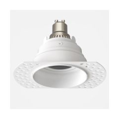 Astro Trimless Slimline Round Adjustable Fire-Rated Indoor Downlight in Matt White 1248019