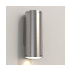 Astro 1428002 Ava Wall Light 200 Coastal LED GU10 w/o Lamp Dimmable IP44 6W 200x75x81mm Brushed Stainless Steel